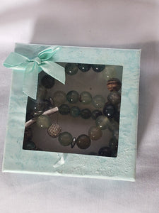 3 set Irish Four Clover Bracelet With jasper and Green Gemstone emerald AVENTURINE