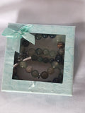 3 set Irish Four Clover Bracelet With jasper and Green Gemstone emerald AVENTURINE