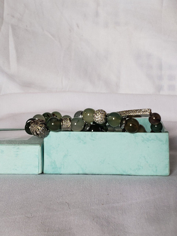 3 set Irish Four Clover Bracelet With jasper and Green Gemstone emerald AVENTURINE